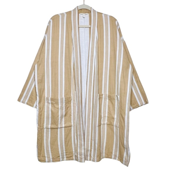 EILEEN FISHER Organic-Cotton Striped Kimono Jacket. Size OS - Picture 7 of 12